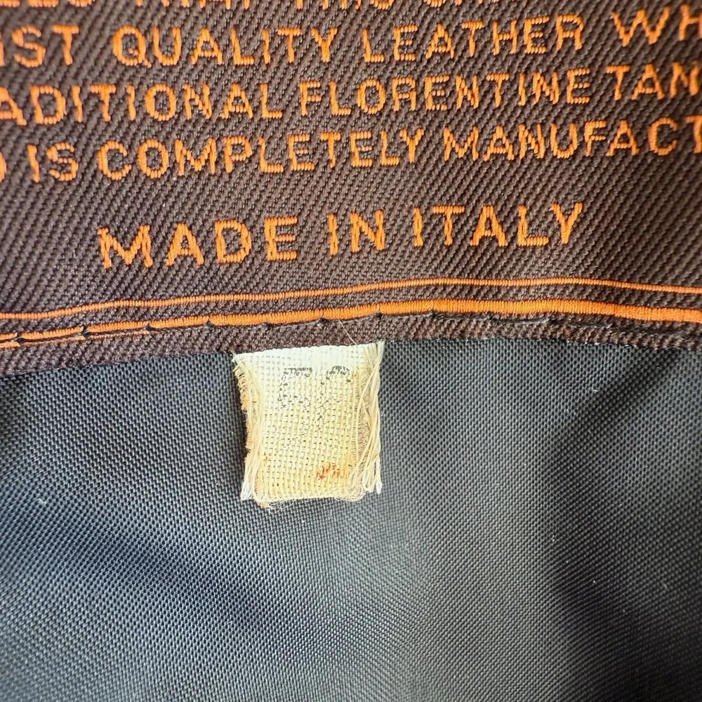 Peruzzi VTG Italian Distressed Leather‎ Cognac Brown Bomber Jacket IT 56 US XL